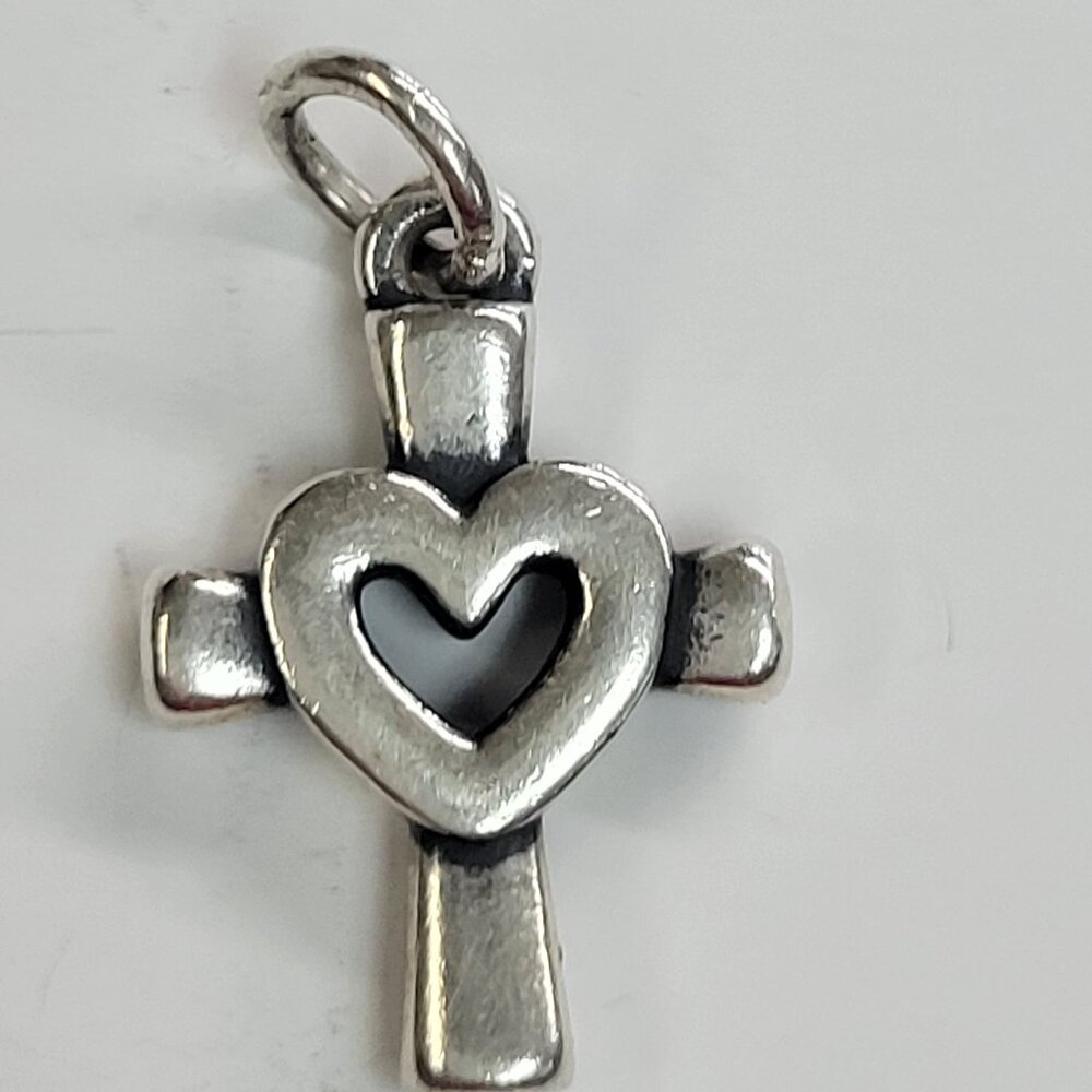 James Avery silver Centered in Love Cross Charm - 5/8" Long